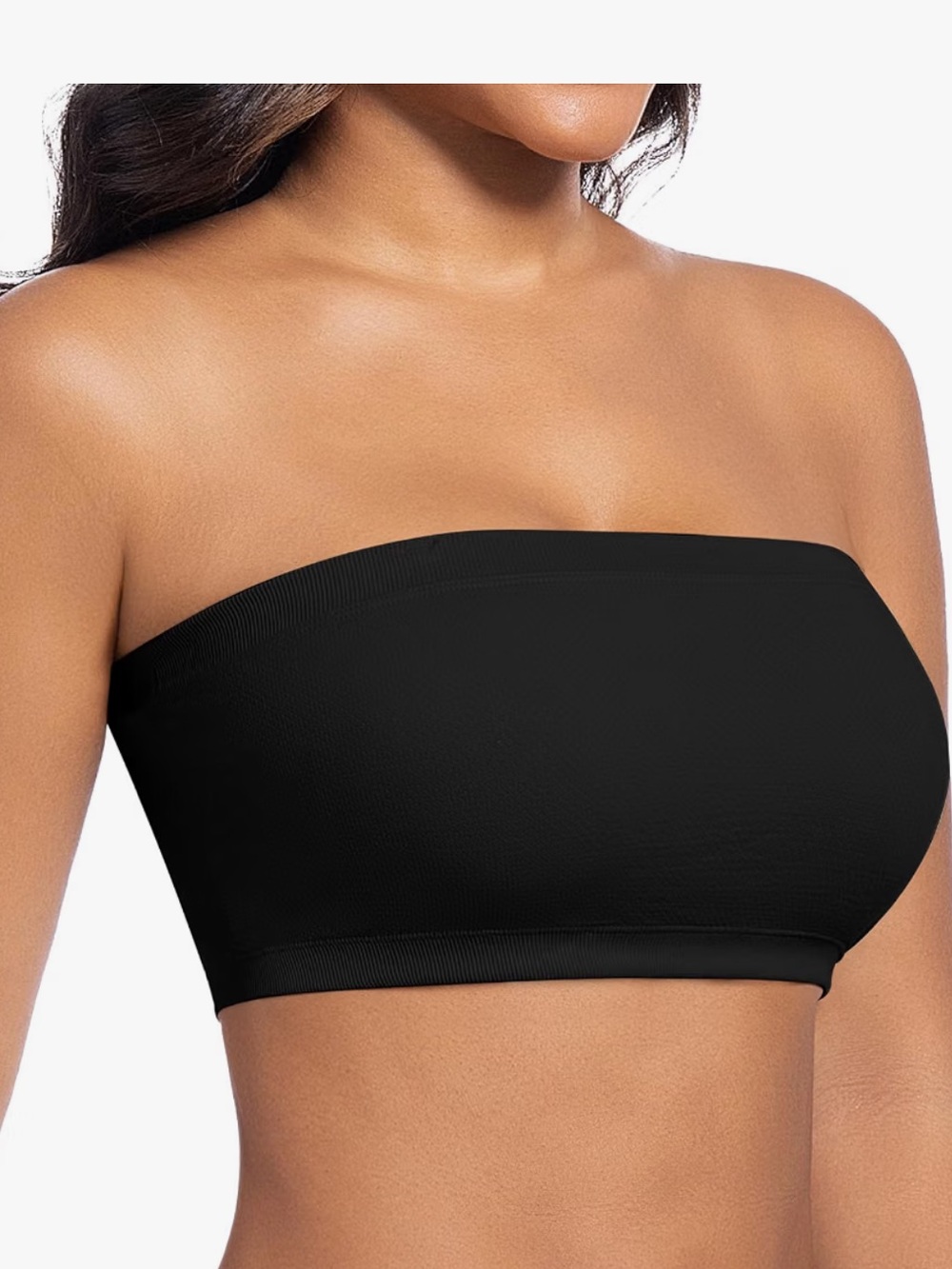 Seamless Strapless Bandeau Bra - Black
